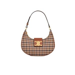 MEDIUM AVA TRIOMPHE BAG in Tartan Textile and calfskin